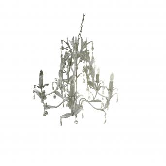 Iron chandelier Laura 5bulbs French antique gray